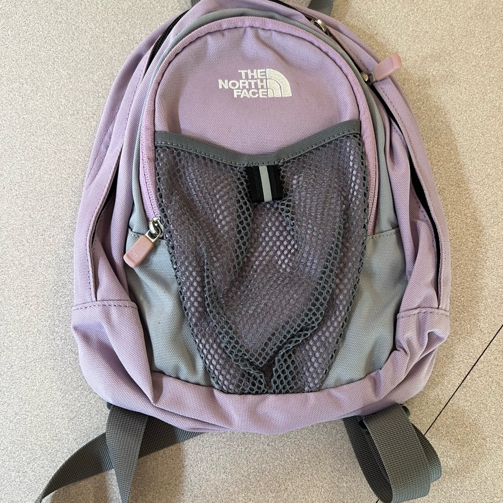 North Face-childs/small backpack lavender in color